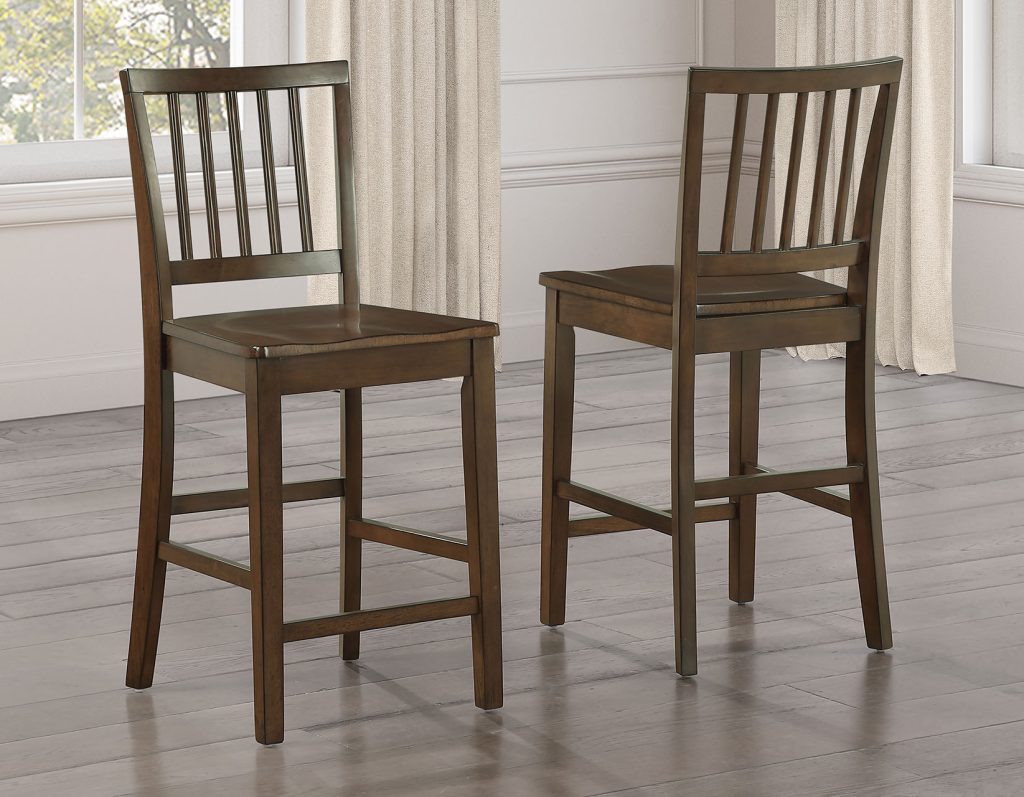 Joplin Walnut Finish 5-Piece Counter Height Set