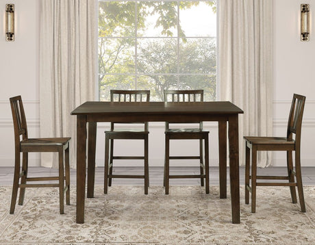 Joplin Walnut Finish 5-Piece Counter Height Set by Steve Silver at Eve Furniture