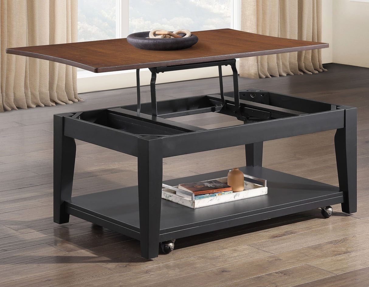 Joplin Walnut/Ebony 3-Piece Lift-Top Table Set by Steve Silver at Eve Furniture