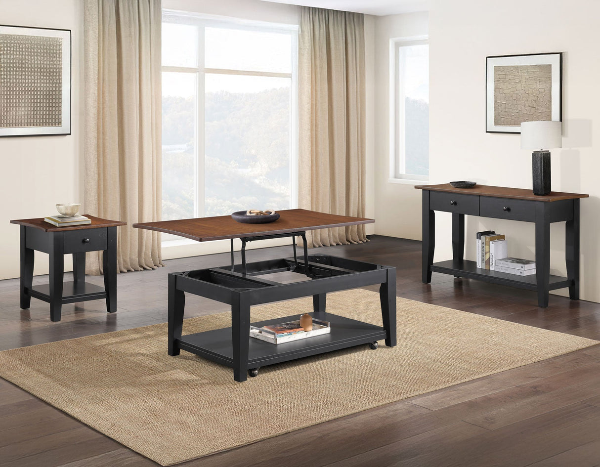 Joplin Walnut/Ebony 3-Piece Lift-Top Table Set by Steve Silver at Eve Furniture