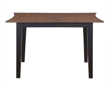 Joplin Walnut/Ebony Dining Table with 12″ Leaf by Steve Silver at Eve Furniture