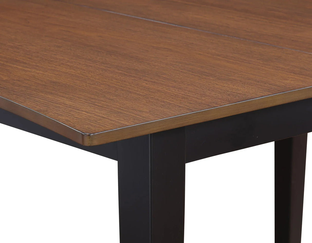 Joplin Walnut/Ebony Dining Table with 12″ Leaf by Steve Silver at Eve Furniture