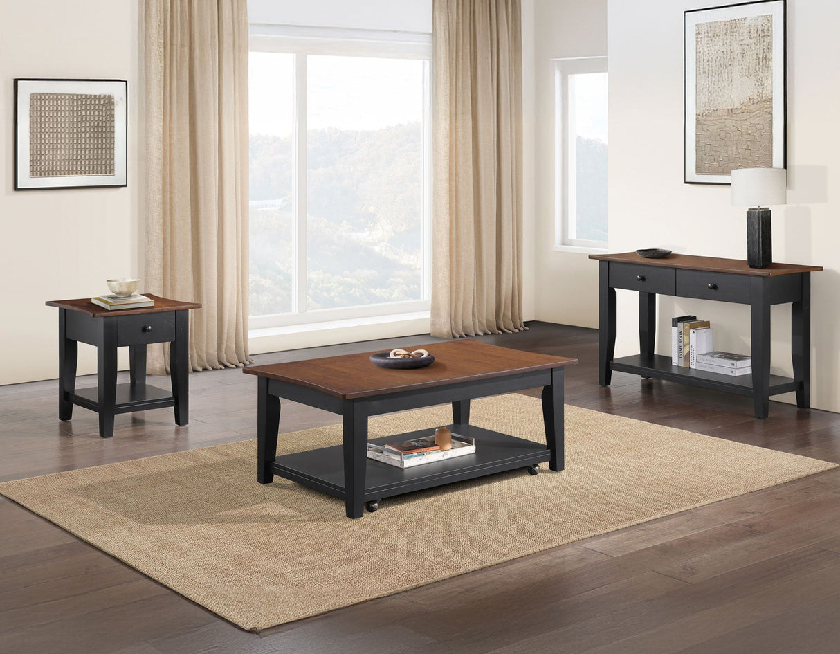Joplin Walnut/Ebony End Table by Steve Silver at Eve Furniture