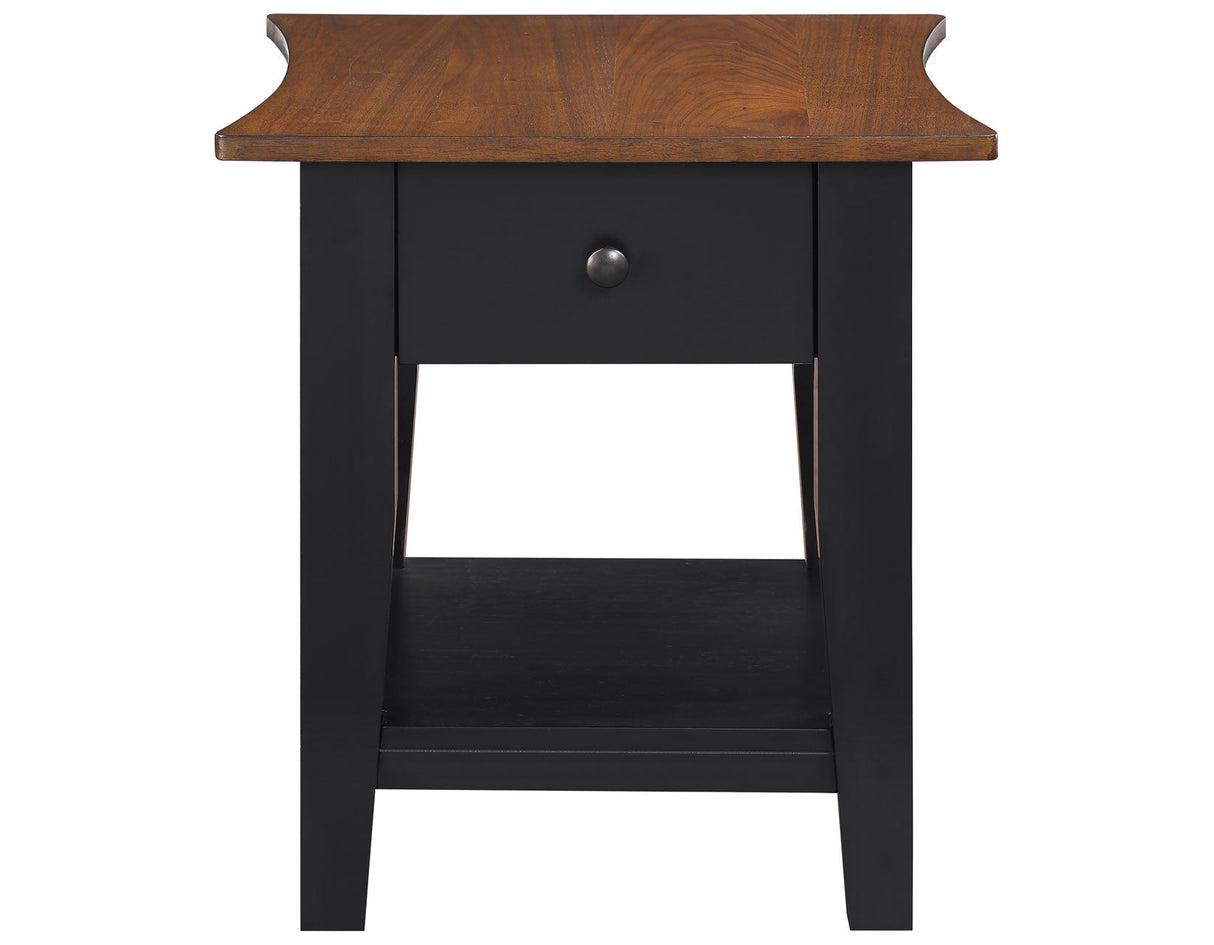 Joplin Walnut/Ebony End Table by Steve Silver at Eve Furniture