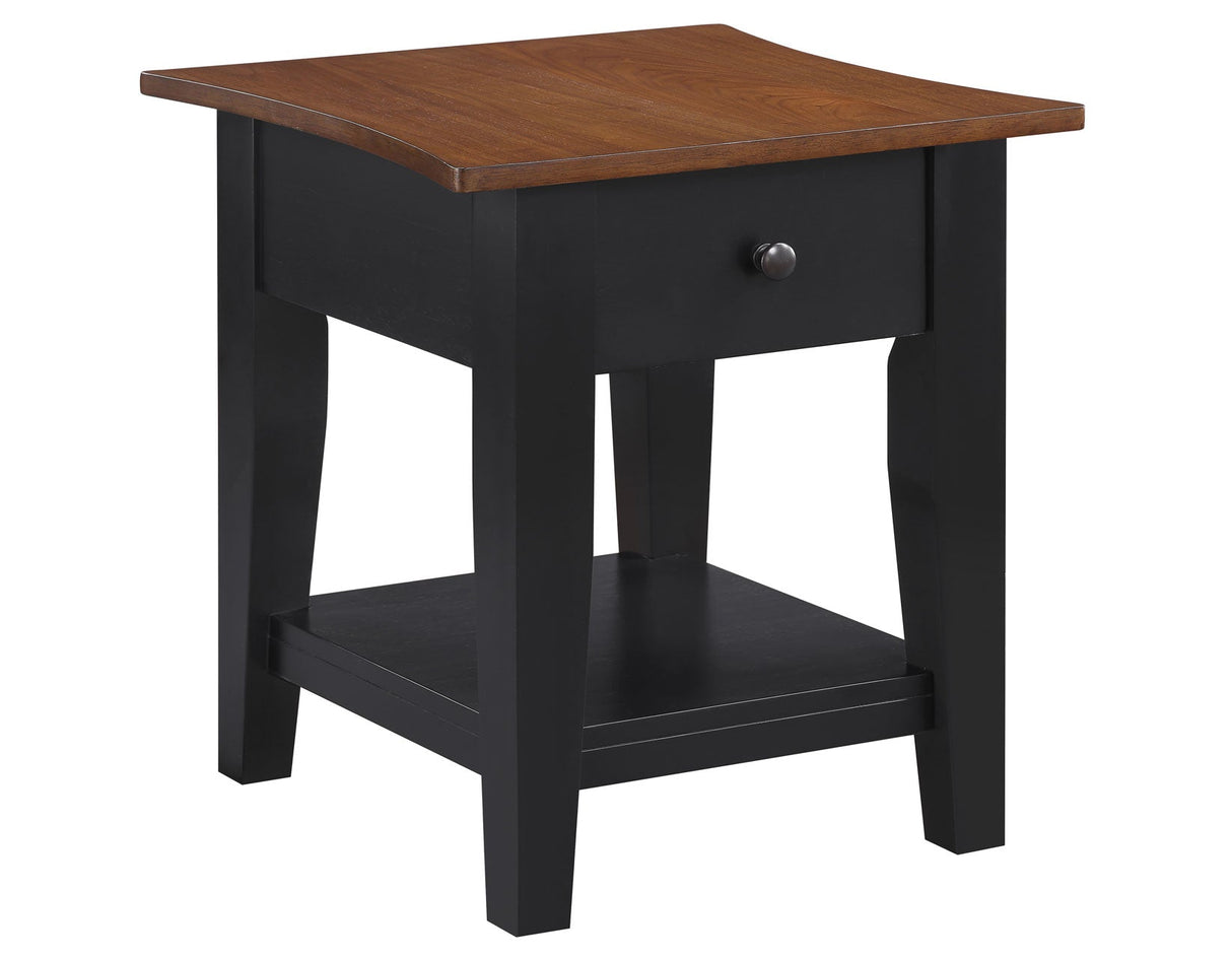 Joplin Walnut/Ebony End Table by Steve Silver at Eve Furniture