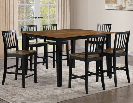 Joplin Walnut/Ebony Finish 5-Piece Counter Height Set by Steve Silver at Eve Furniture
