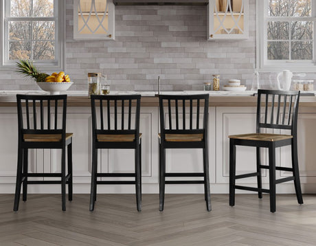 Joplin Walnut/Ebony Finish 5-Piece Counter Height Set by Steve Silver at Eve Furniture