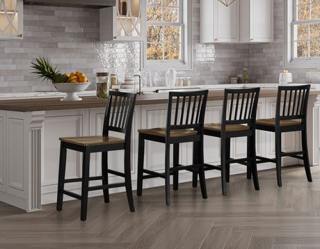 Joplin Walnut/Ebony Finish 5-Piece Counter Height Set by Steve Silver at Eve Furniture