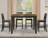Joplin Walnut/Ebony Finish 5-Piece Counter Height Set