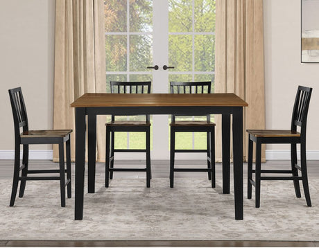 Joplin Walnut/Ebony Finish 5-Piece Counter Height Set by Steve Silver at Eve Furniture