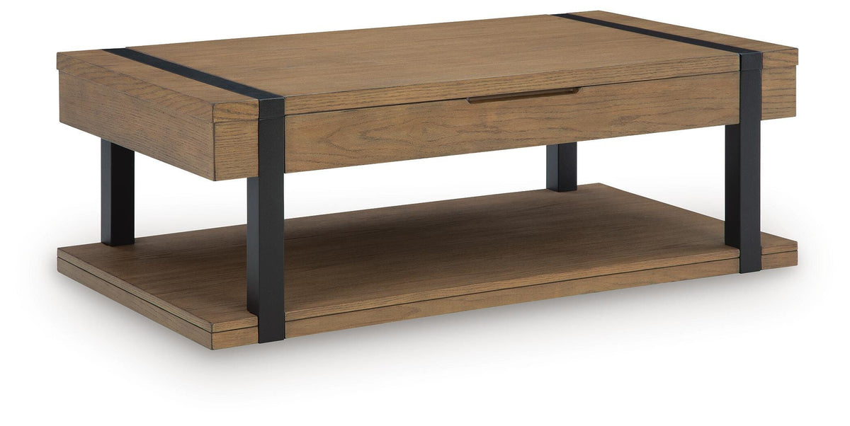 Jorannti Medium Brown Lift-Top Coffee Table by Ashley at Eve Furniture