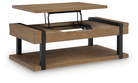 Jorannti Medium Brown Lift-Top Coffee Table by Ashley at Eve Furniture