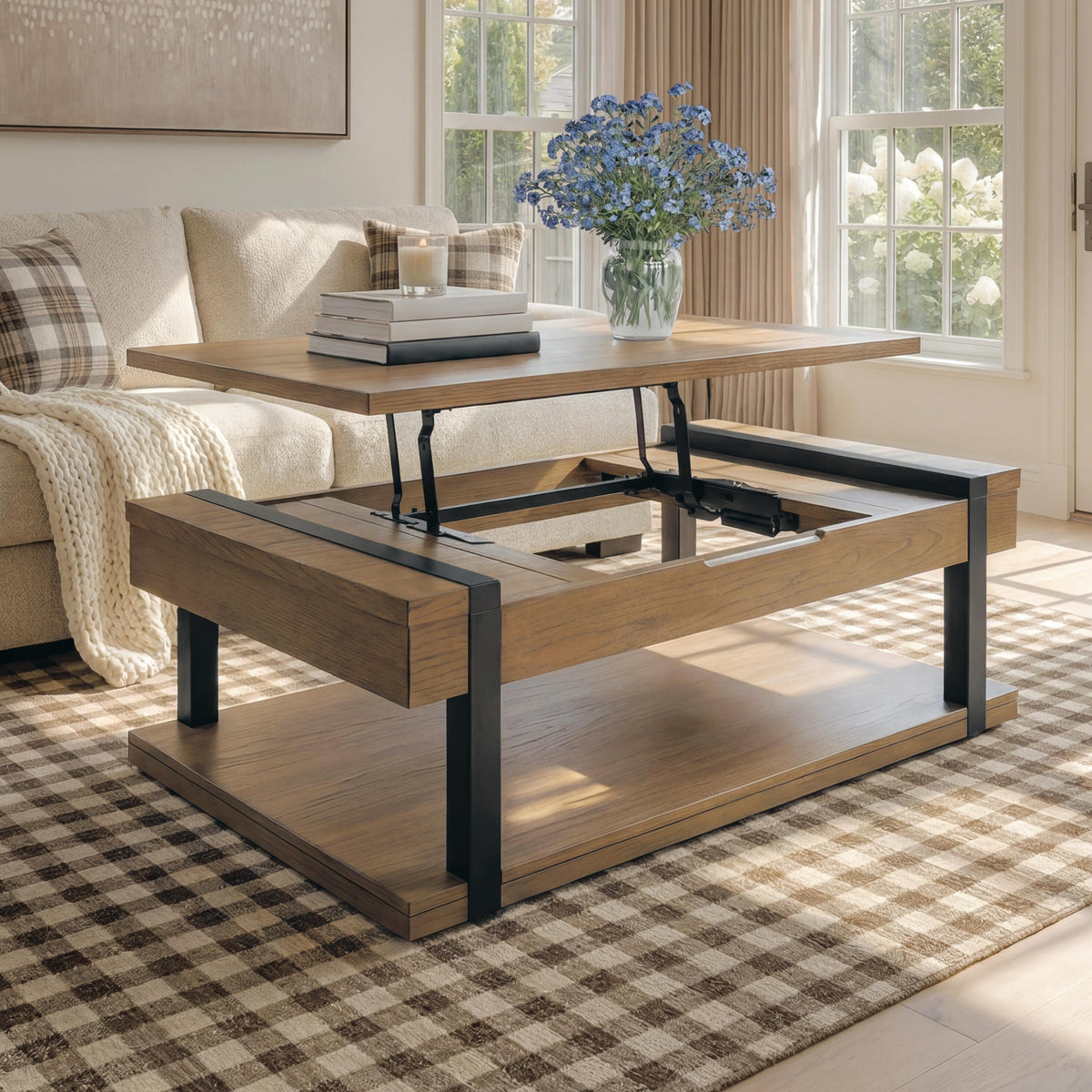 Jorannti Medium Brown Lift-Top Coffee Table by Ashley at Eve Furniture