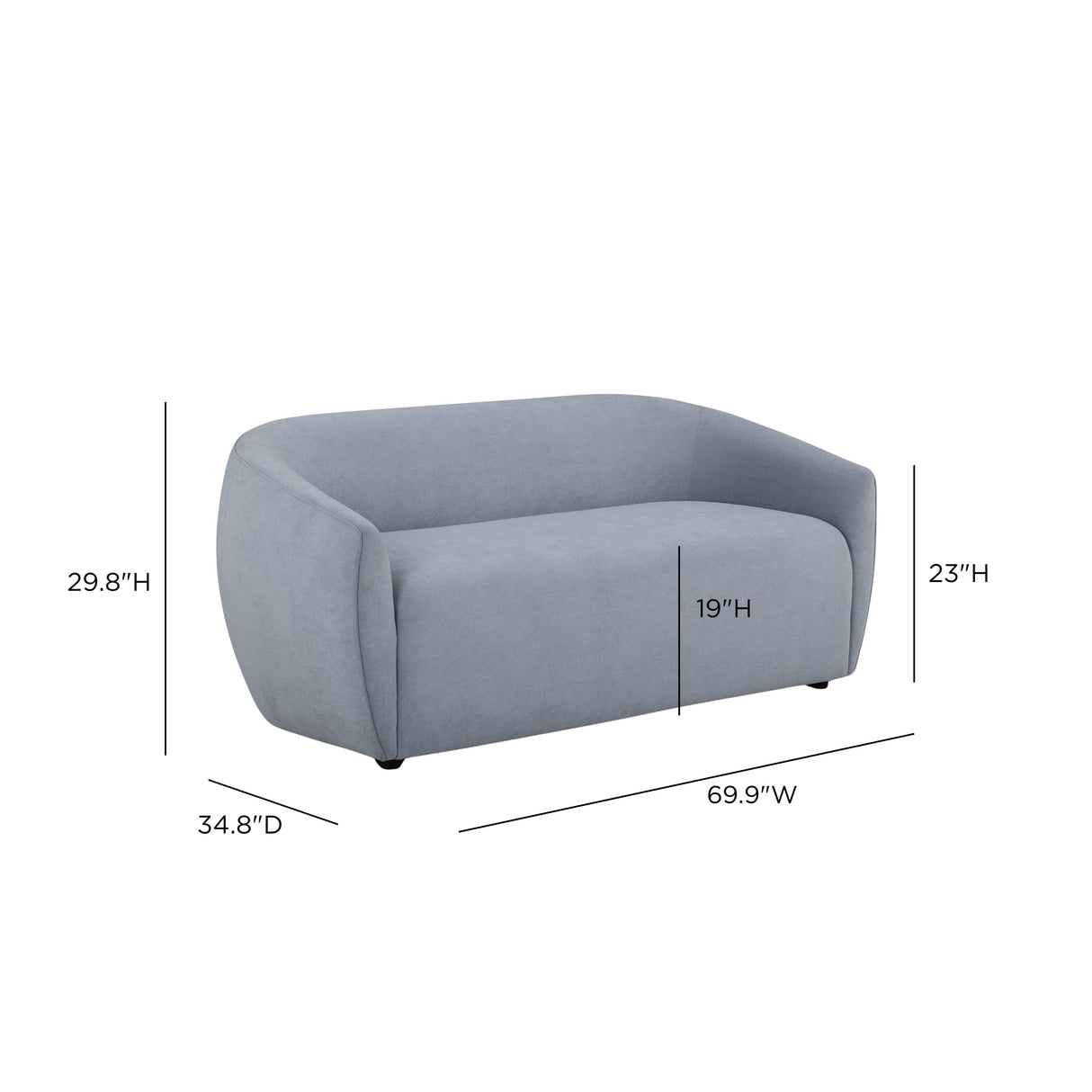 Jordan 70" Textured Performance Velvet Loveseat by TOV Furniture at Eve Furniture