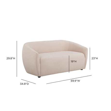 Jordan 70" Textured Performance Velvet Loveseat by TOV Furniture at Eve Furniture