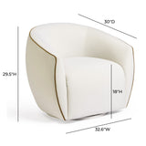 Jordan Contrast Piping Velvet Swivel Chair by TOV Furniture at Eve Furniture