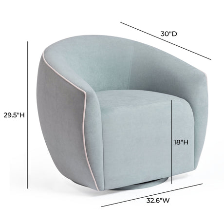Jordan Contrast Piping Velvet Swivel Chair by TOV Furniture at Eve Furniture