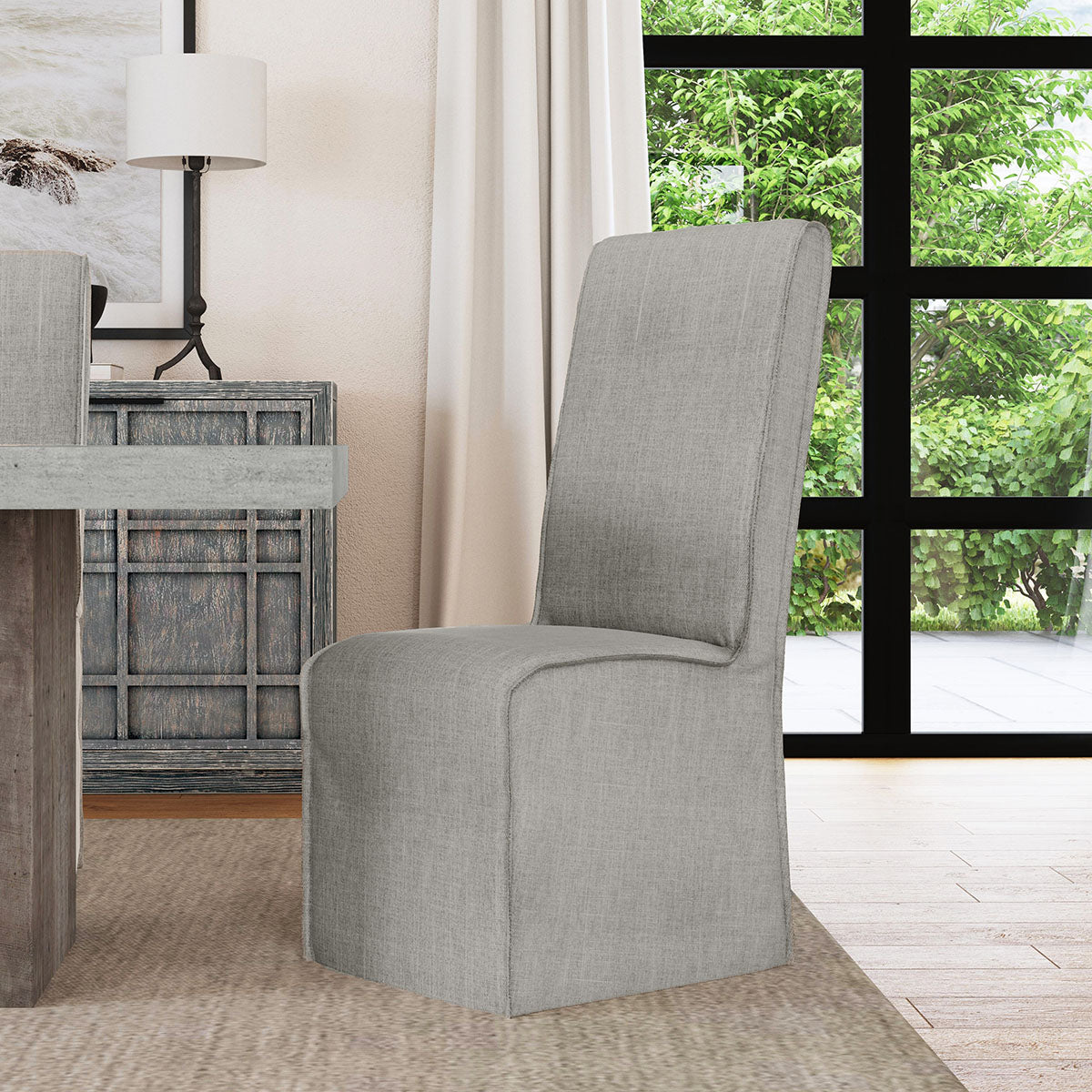 Jordan Cool Gray Upholstered Dining Chair (Set of 2) by Classic Home at Eve Furniture