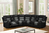 Jordon Black Two-Tone Reclining Sectional by Happy Homes at Eve Furniture