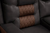 Jordon Brown Two-Tone Reclining Sectional by Happy Homes at Eve Furniture