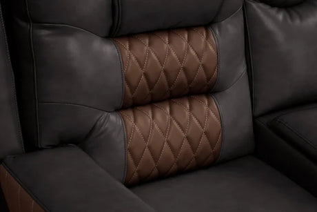 Jordon Brown Two-Tone Reclining Sectional by Happy Homes at Eve Furniture