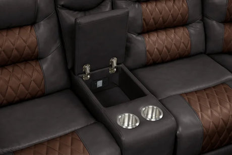 Jordon Brown Two-Tone Reclining Sectional by Happy Homes at Eve Furniture