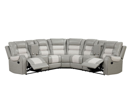 Jordon Grey Two-Tone Reclining Sectional by Happy Homes at Eve Furniture