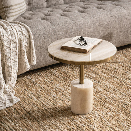 Jordyn Champagne Large Round Accent Table by Classic Home at Eve Furniture