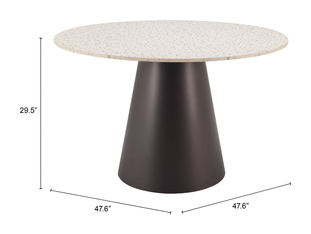 Jorf Beige & Bronze Dining Table by Zuomod at Eve Furniture