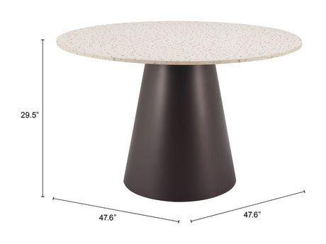 Jorf Beige & Bronze Dining Table by Zuomod at Eve Furniture