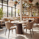 Jorf Beige & Bronze Dining Table by Zuomod at Eve Furniture