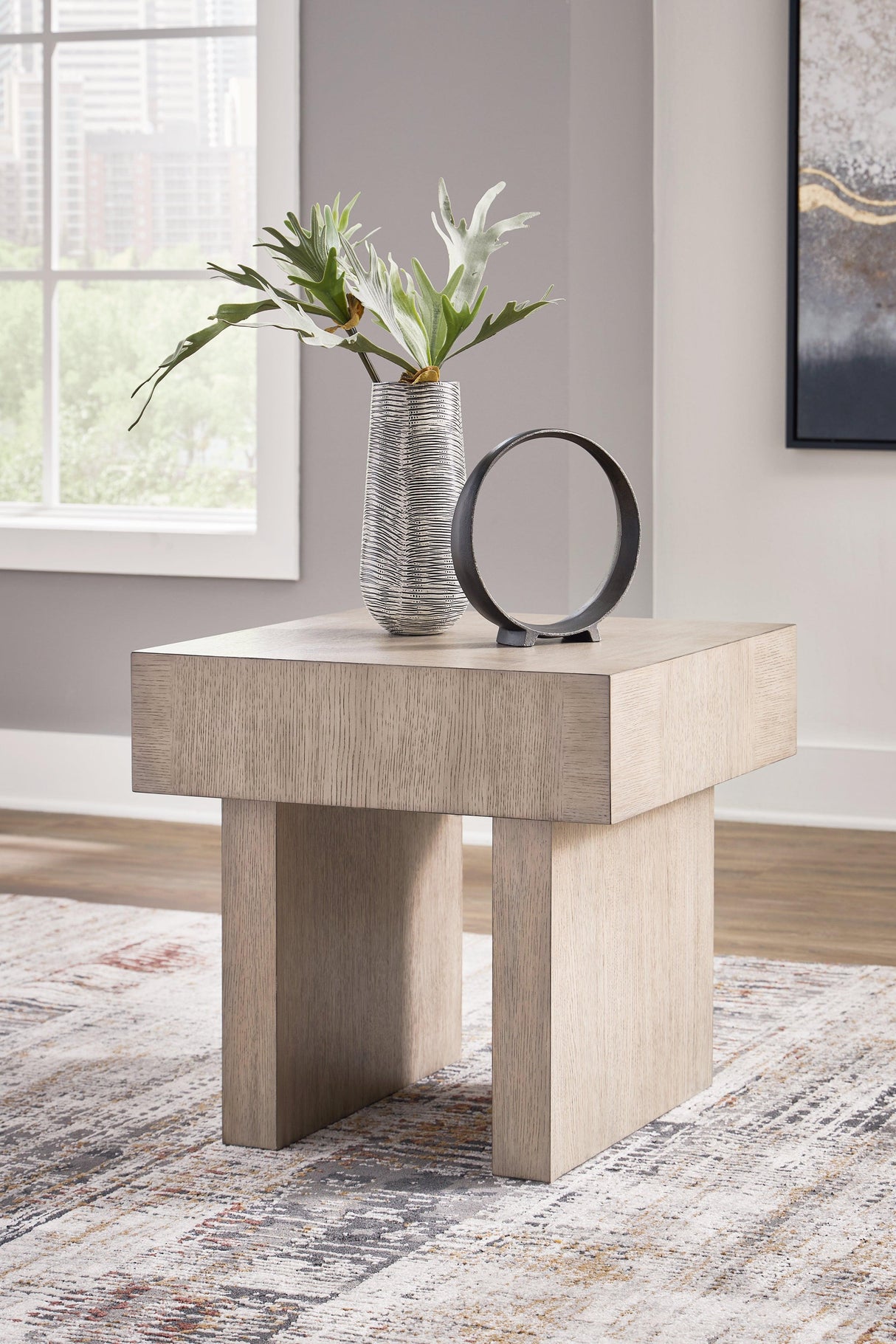 Jorlaina Light Grayish Brown End Table by Ashley at Eve Furniture