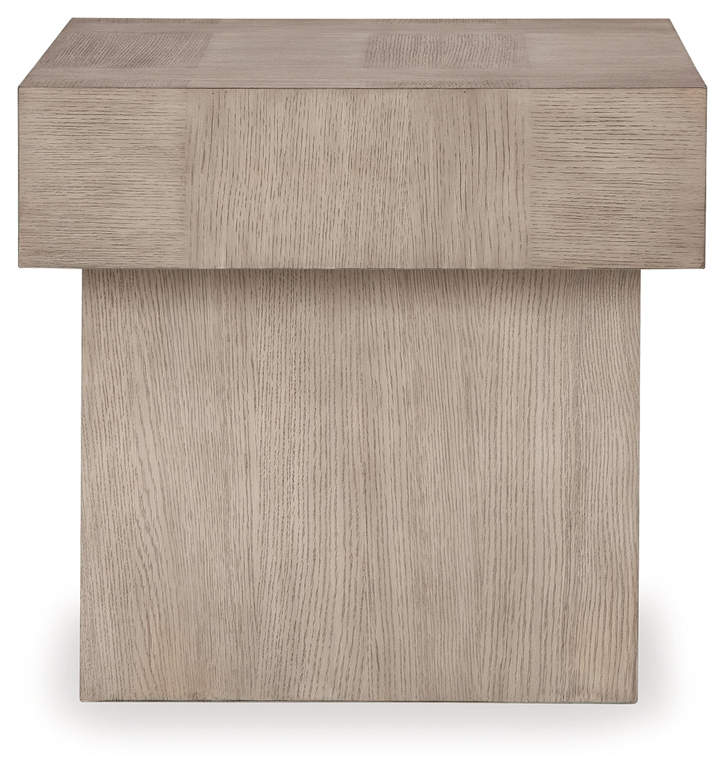 Jorlaina Light Grayish Brown End Table