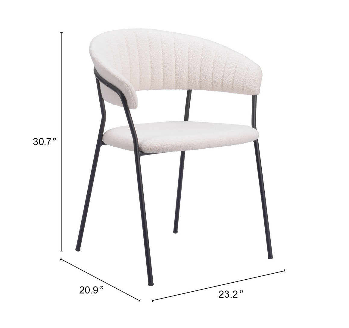 Josephine Cream Dining Chair (Set of 2) by Zuomod at Eve Furniture