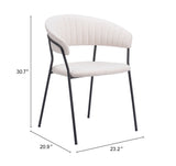 Josephine Cream Dining Chair (Set of 2) by Zuomod at Eve Furniture