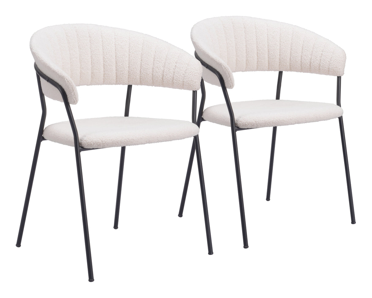 Josephine Cream Dining Chair (Set of 2) by Zuomod at Eve Furniture