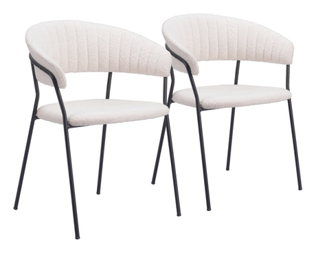 Josephine Cream Dining Chair (Set of 2) by Zuomod at Eve Furniture
