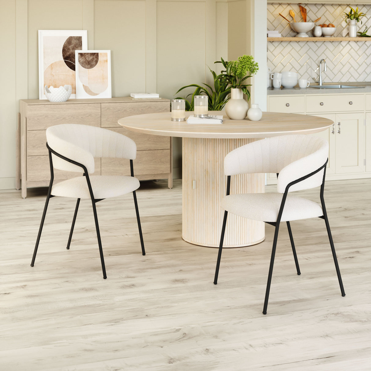 Josephine Cream Dining Chair (Set of 2) by Zuomod at Eve Furniture