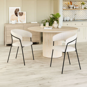 Josephine Cream Dining Chair (Set of 2) by Zuomod at Eve Furniture