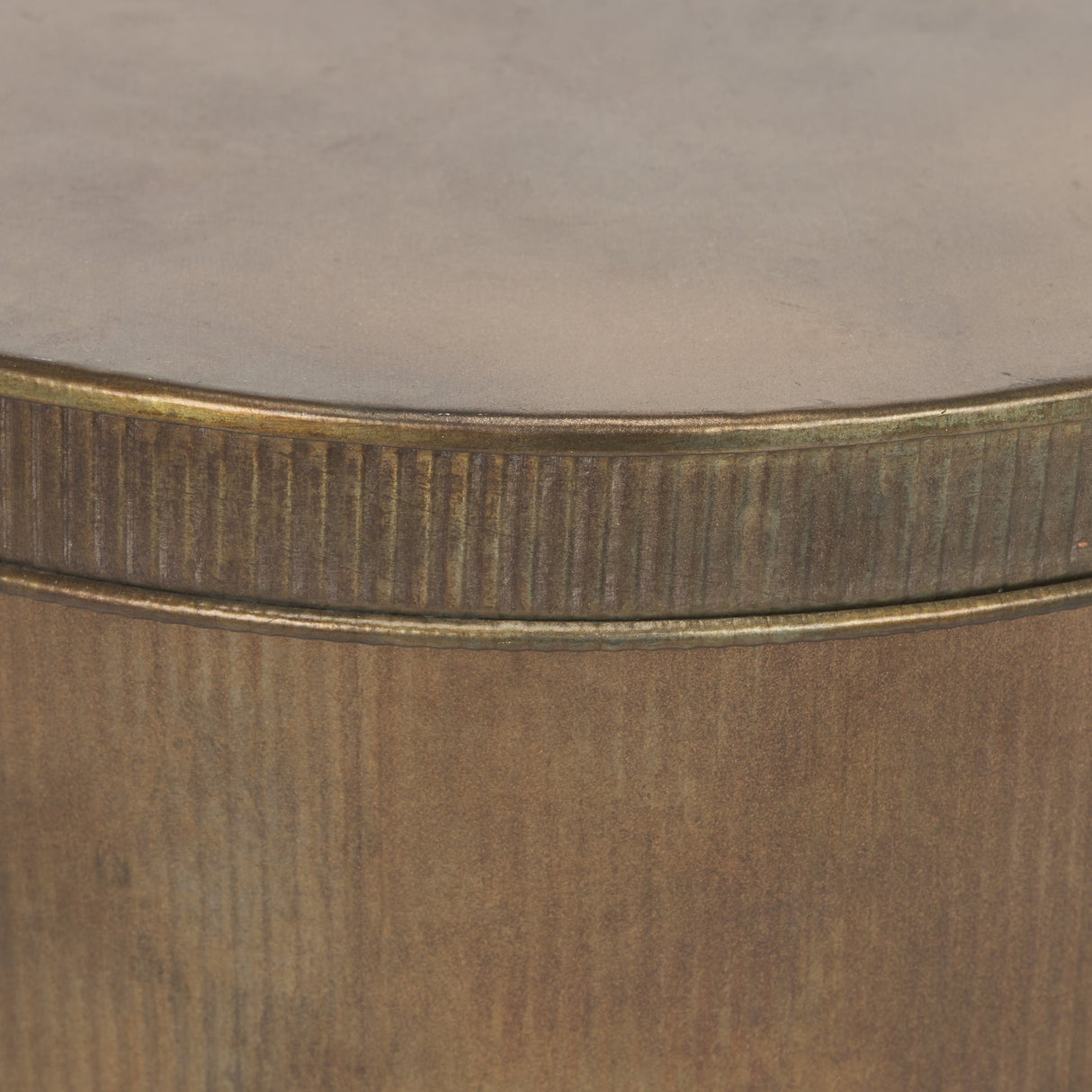 Josephine Round Antique Gold Metal Box (Set of 2) by Mercana at Eve Furniture