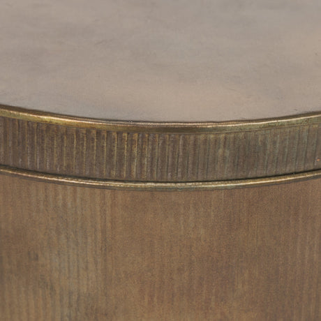 Josephine Round Antique Gold Metal Box (Set of 2) by Mercana at Eve Furniture
