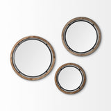 Josi Brown Wood and Black Metal Frame Mirror by Mercana at Eve Furniture