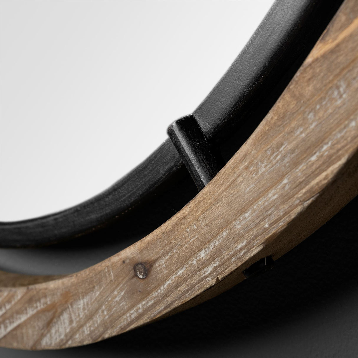 Josi Brown Wood and Black Metal Frame Mirror by Mercana at Eve Furniture