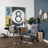 Josi Brown Wood and Black Metal Frame Mirror by Mercana at Eve Furniture