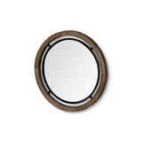 Josi Brown Wood and Black Metal Frame Mirror by Mercana at Eve Furniture