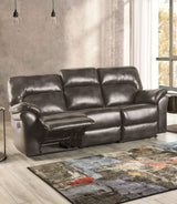 Josias Dark Gray Leatherette Sofa & Loveseat by Furniture of America at Eve Furniture