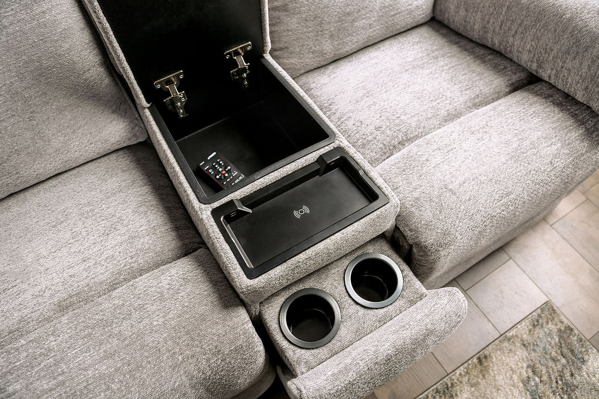 Josias Light Gray Fabric Sofa & Loveseat by Furniture of America at Eve Furniture