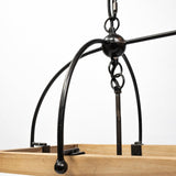 Josie (42"x14.5"x20") Natural Wood Chassis Six Light Chandelier by Mercana at Eve Furniture