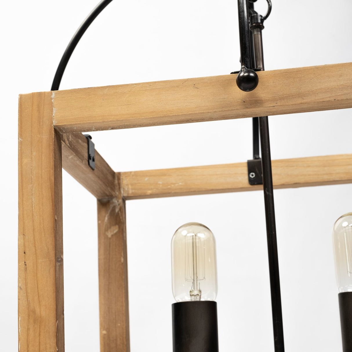 Josie (42"x14.5"x20") Natural Wood Chassis Six Light Chandelier by Mercana at Eve Furniture