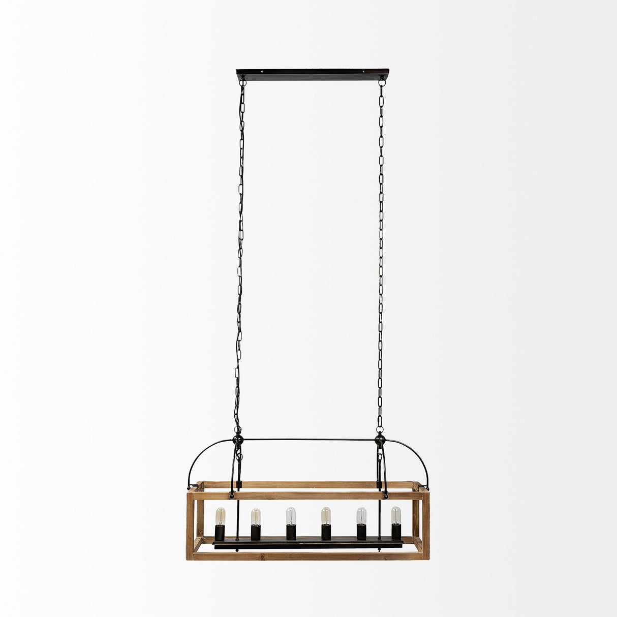 Josie Natural Wood Chassis Six Light Chandelier by Mercana at Eve Furniture
